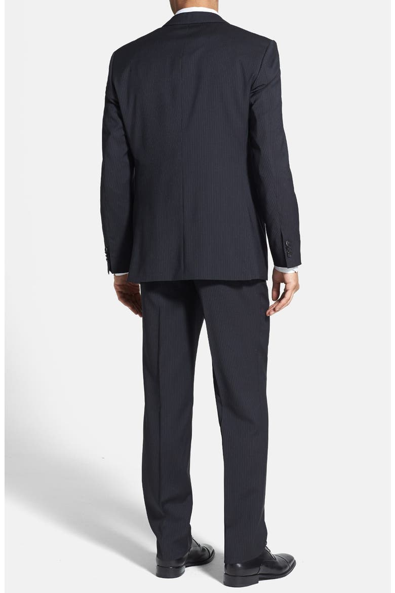BOSS 'James/Sharp' Trim Fit Stripe Suit, Alternate, color, NAVY