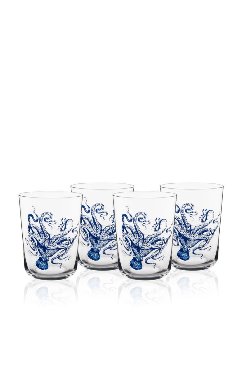 Caskata Lucy Blues Small Drinking Glass Set of 4, Main, color, Clear