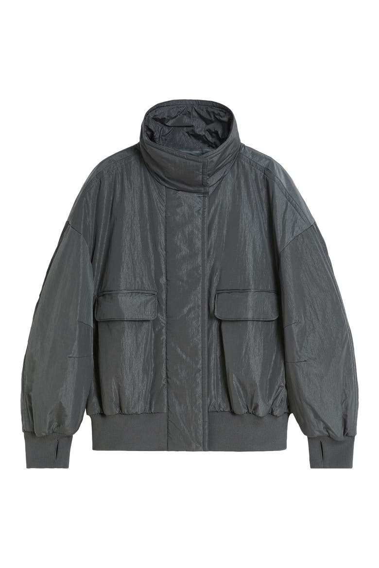 Amaca Hooded Nylon Jacket, Alternate, color, DARK GREY