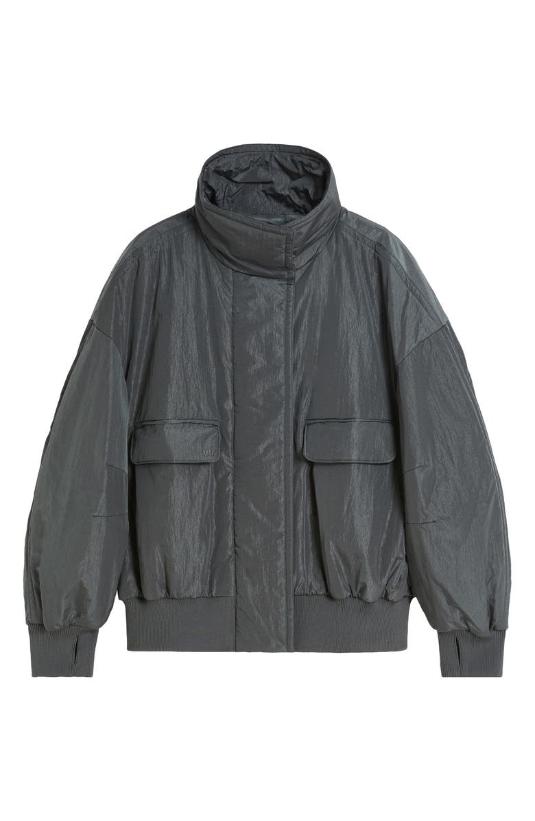 MM by Max Mara Amaca Hooded Nylon Jacket, Alternate, color, Dark Grey