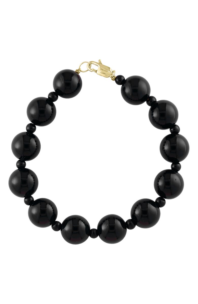 EFFY 14K Yellow Gold Onyx Bracelet, Main, color, Black