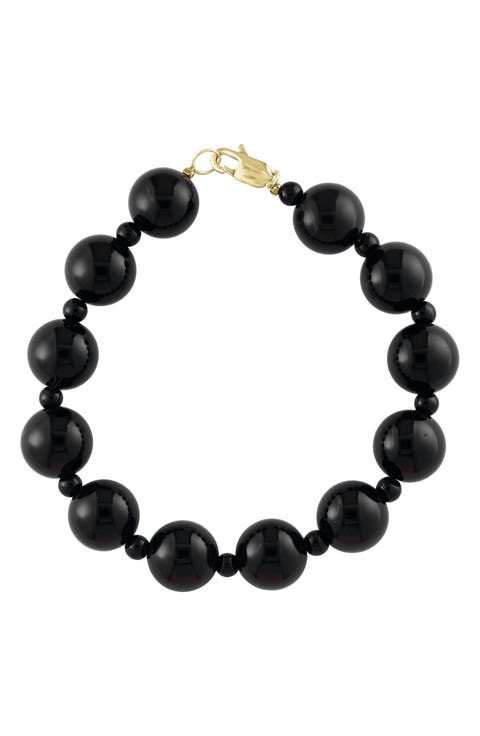14K Yellow Gold Onyx Bracelet