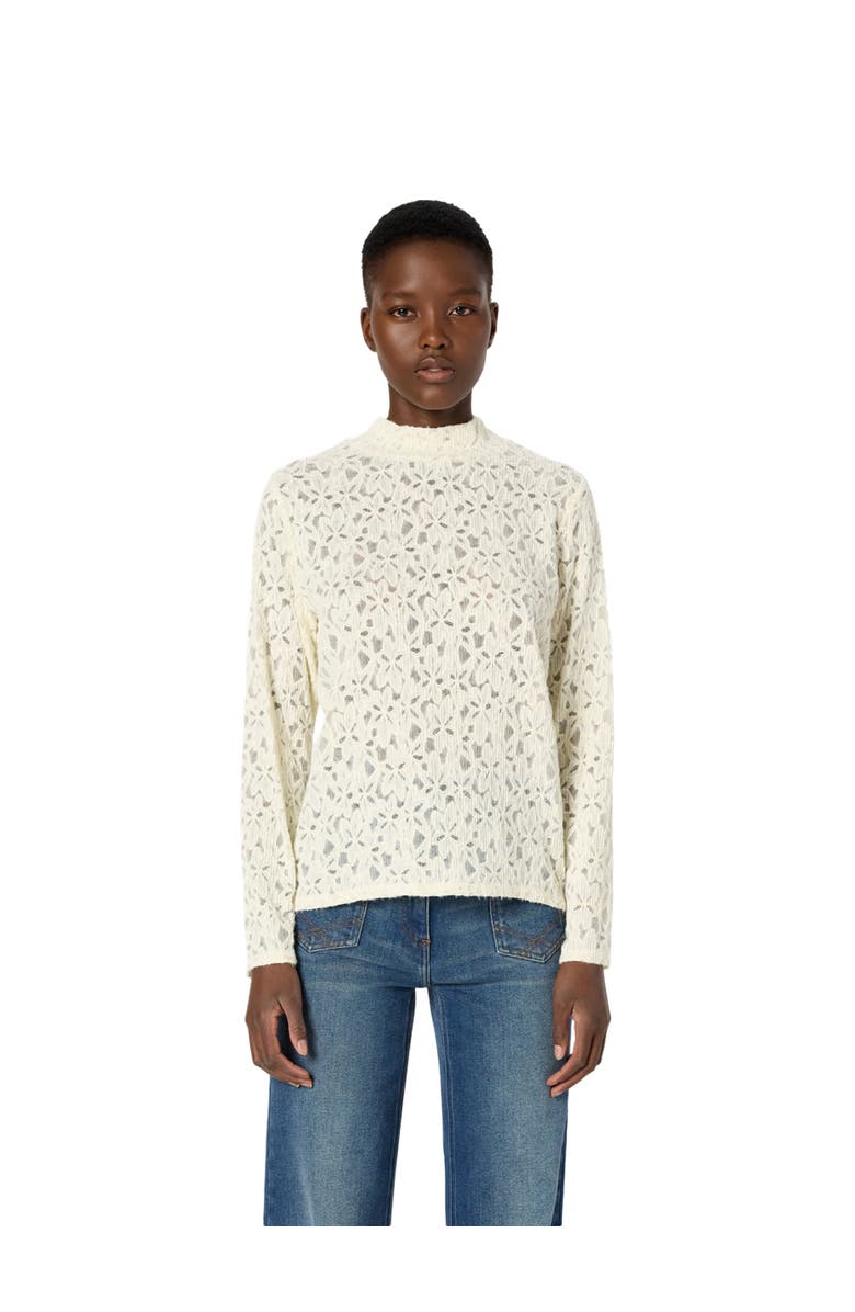 GERARD DAREL Harmonie Lace Knitted Top, Main, color, Ecru