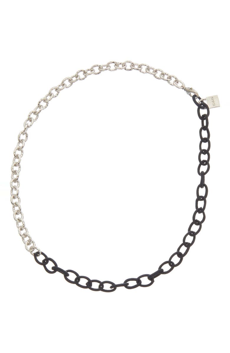 Juvell Two-Tone Chain Necklace, Main, color, Black/ Silver