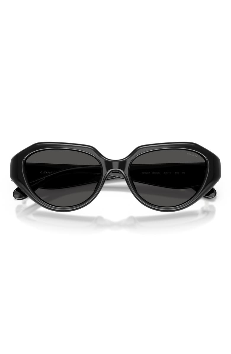 COACH 52mm Irregular Sunglasses, Alternate, color, Black / Grey Solid