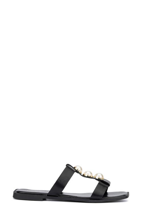 Olivia Miller Isadora Imitation Pearl Sandal In Black