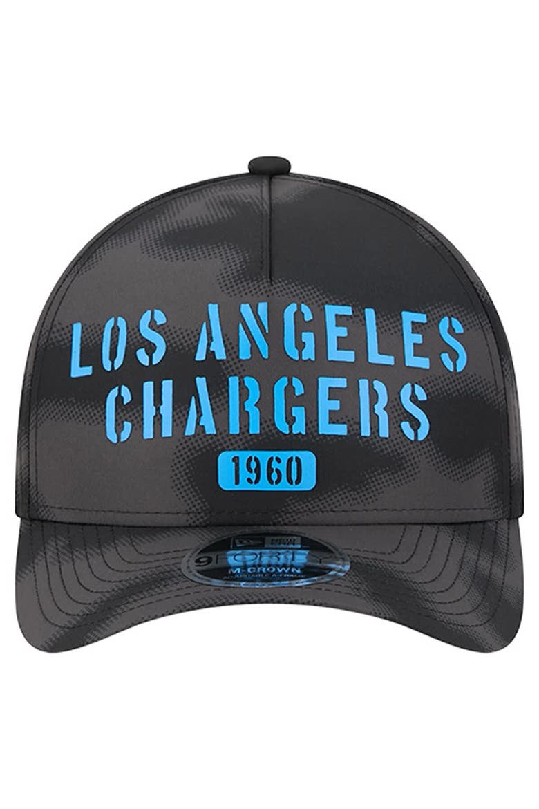 Men's New Era Gray Los Angeles Chargers Halftone Camo 9FORTY Hat, Alternate, color, Gray