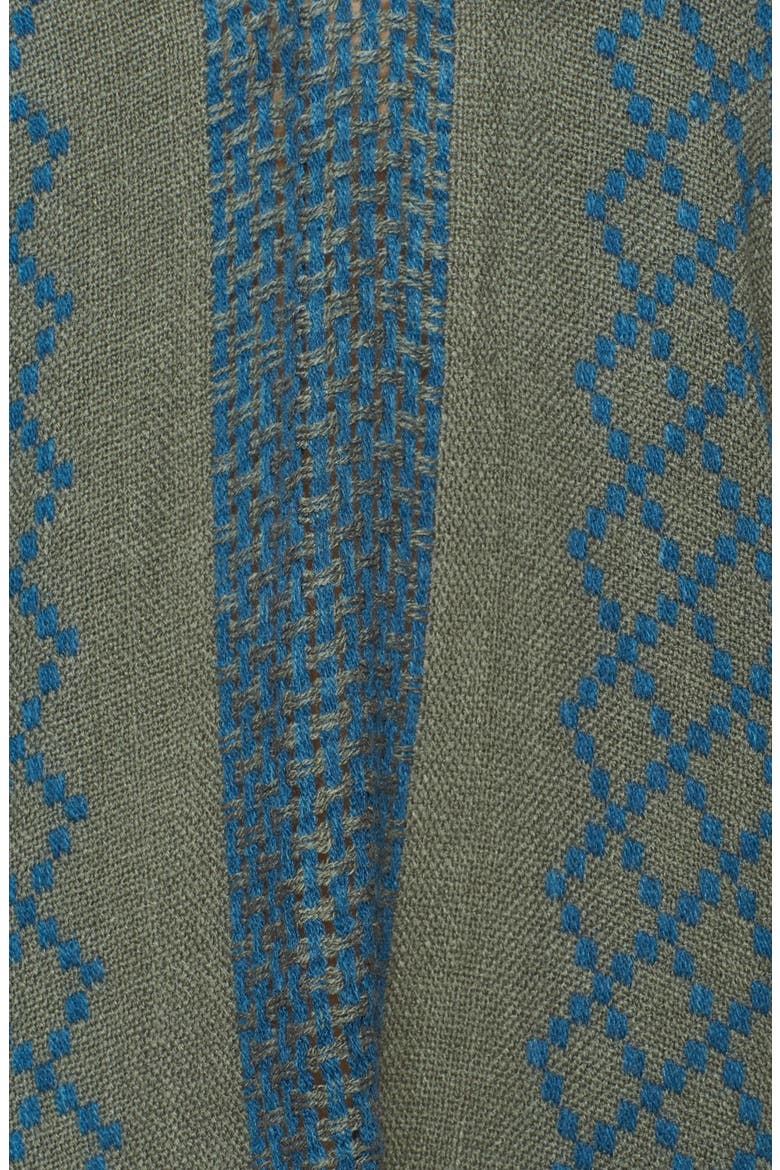 Woven Pattern Poncho, Alternate, color, CHAR COMBO