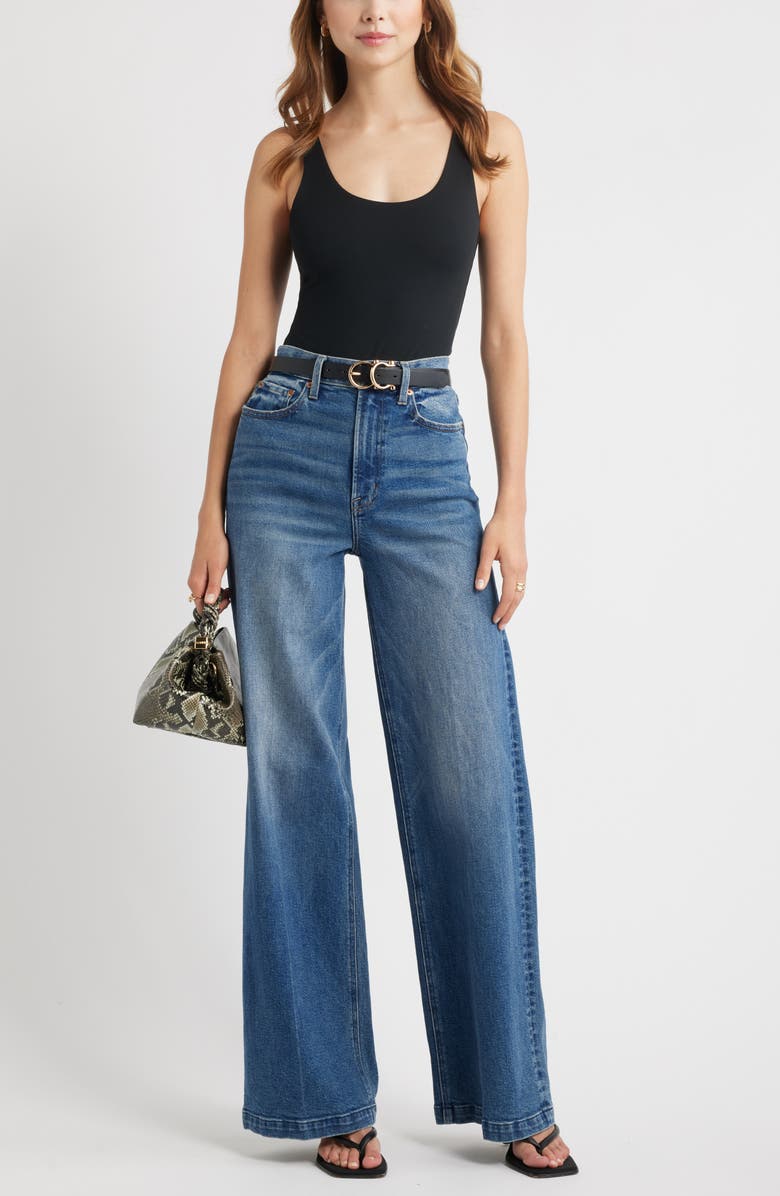 Open Edit Scoop Neck Bodysuit, Alternate, color, Black