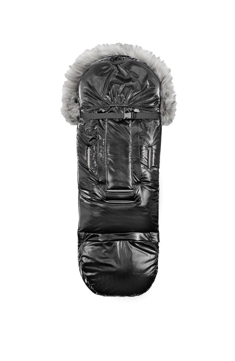 Cover Baby LLC Premium Wool Adjustable Footmuff, Alternate, color, Gray Wool In Satin Black