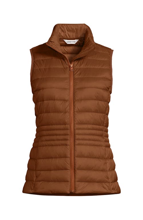 Lands' End Wanderweight Packable Ultralight Down Vest In Brown