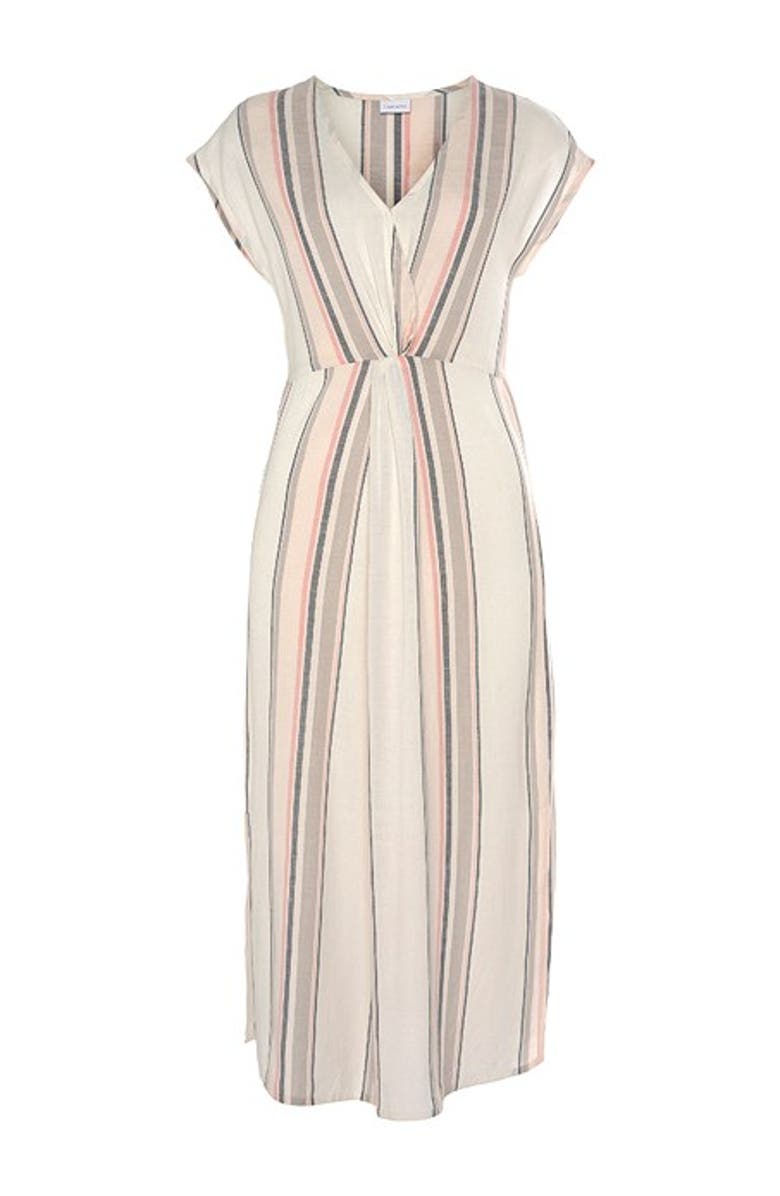 LASCANA Women's Striped V-Neck Dress, Alternate, color, Multi Striped