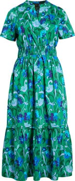 SUGARLIPS Lomeli Floral Split Neck Cotton Dress