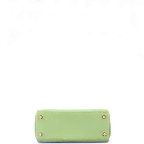 Pre-owned Hermes Hermes Kelly Handbag Green Swift With Gold Hardware 25 In Green