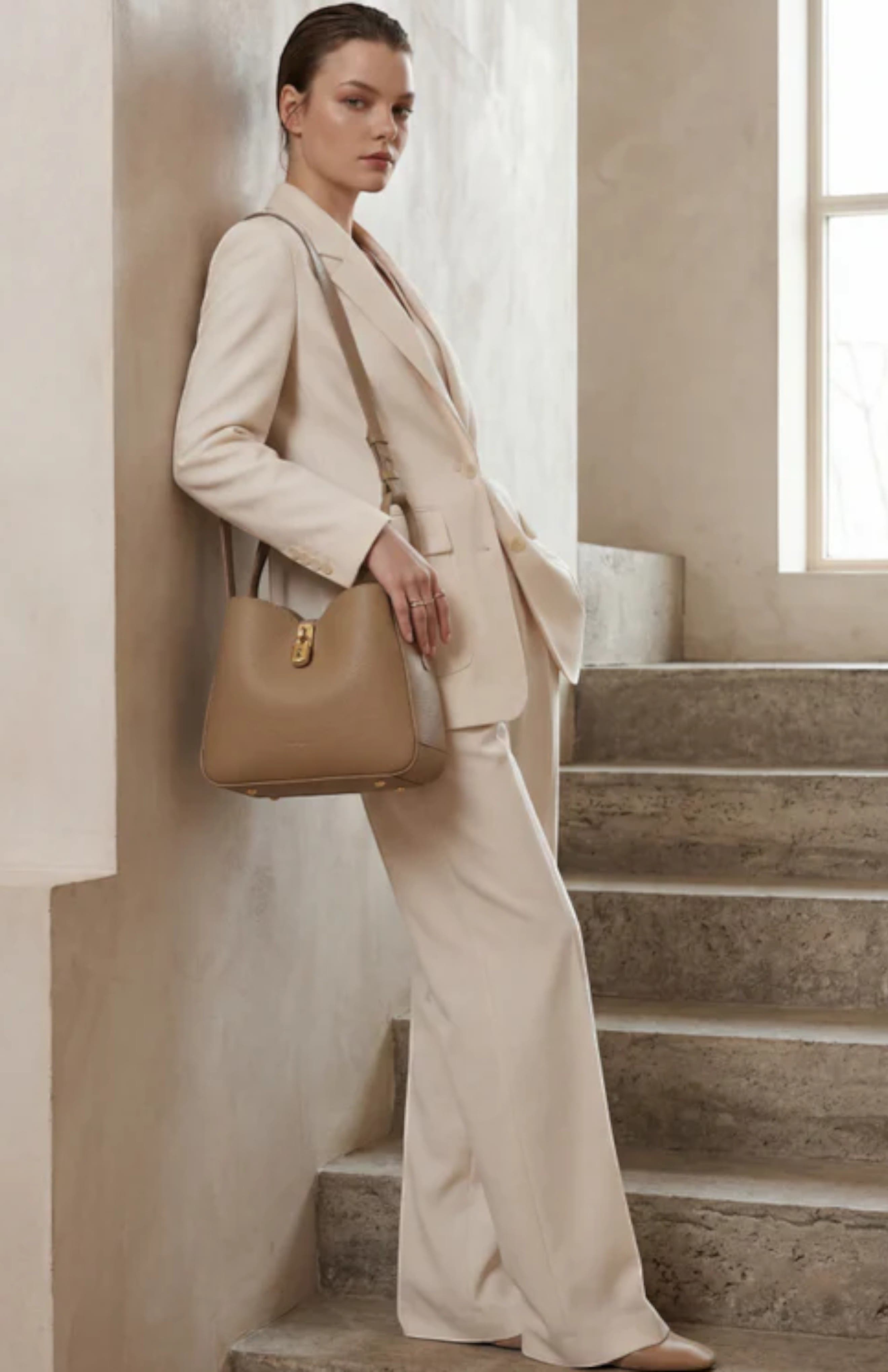 Cotswolds Genuine Pebble Leather Crossbody Bag, Alternate, color, Grey