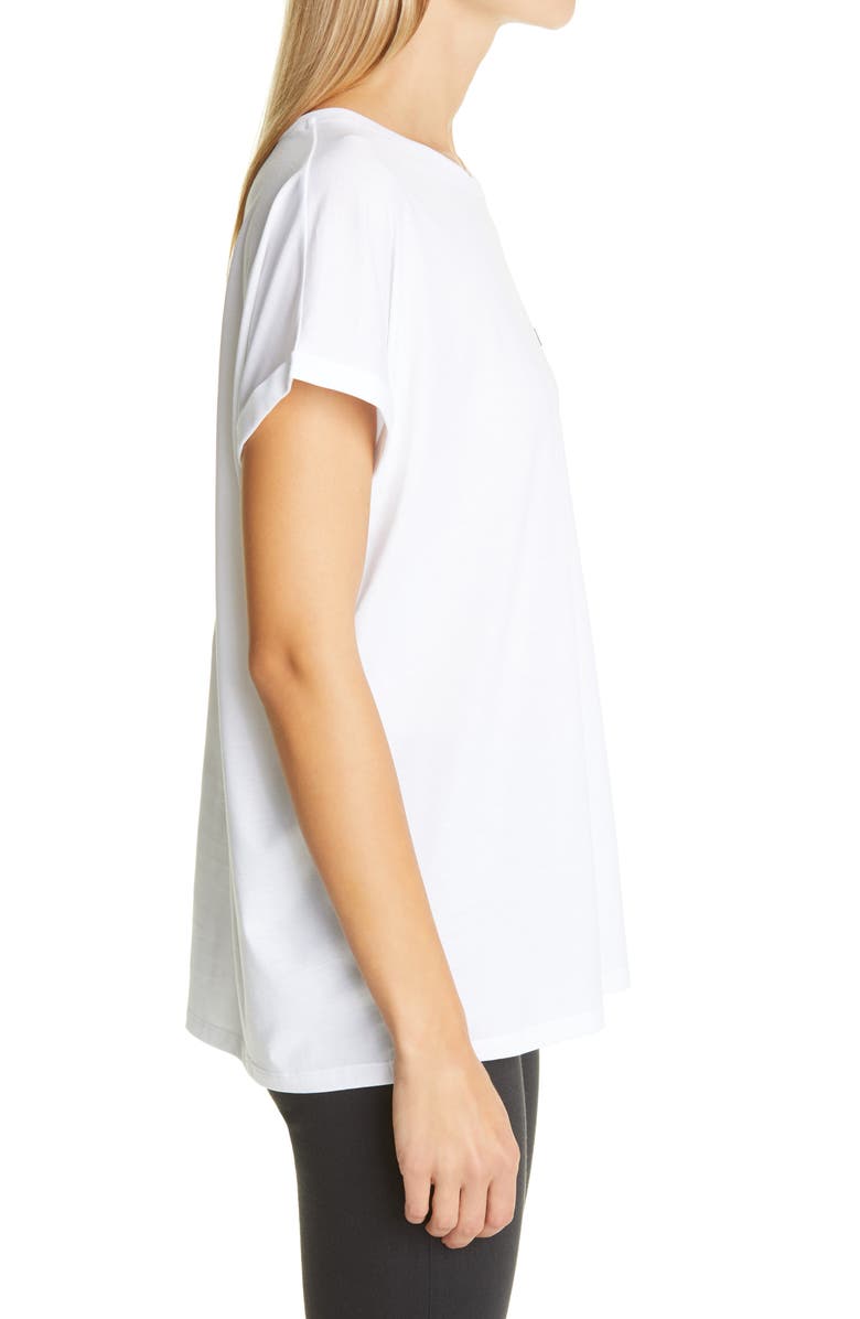 Balmain Flocked Logo Cotton T-Shirt, Alternate, color,