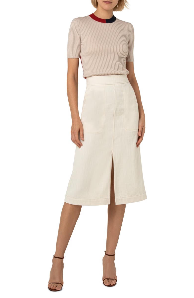 Akris punto Colorblock Ribbed Wool Sweater, Alternate, color, 