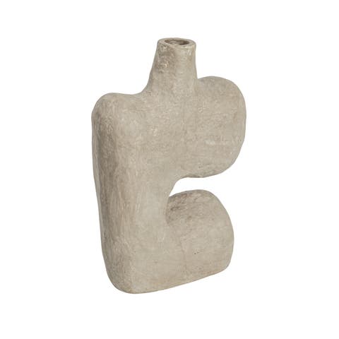 Grey Paper Mache Vase
