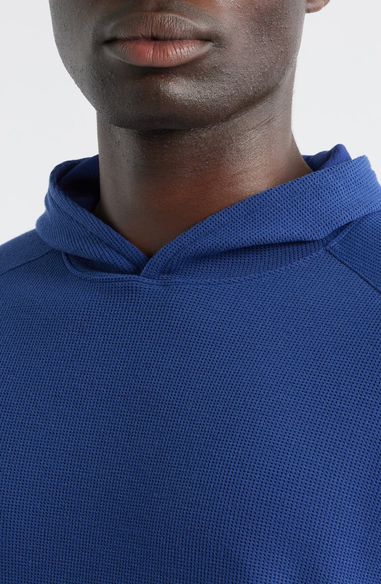 Peter Millar Pine Waffle Performance Hoodie, Alternate, color, Sport Navy