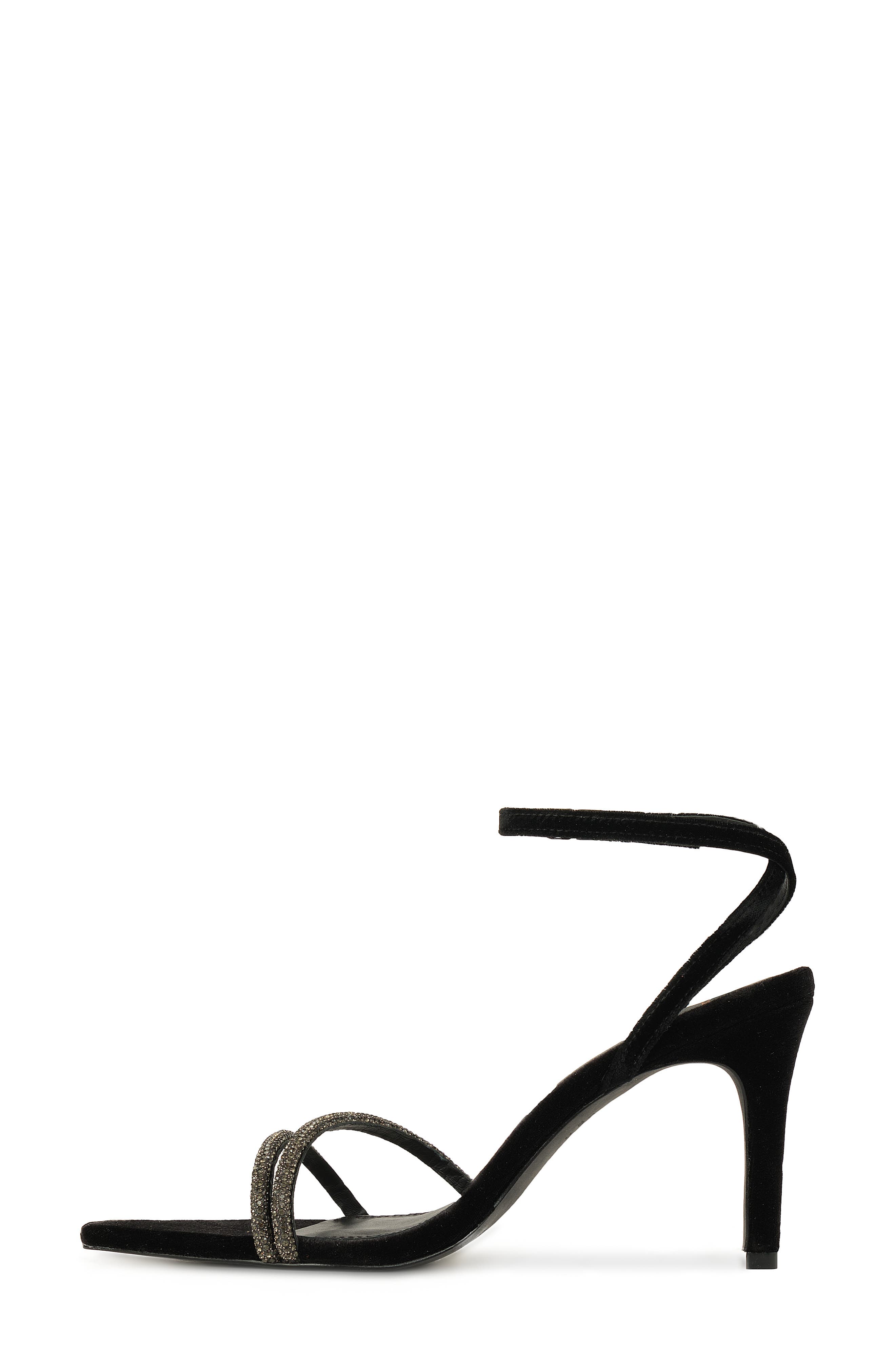 Ace Ankle Strap Pointed Toe Sandal, Alternate, color, BLACK VELVET