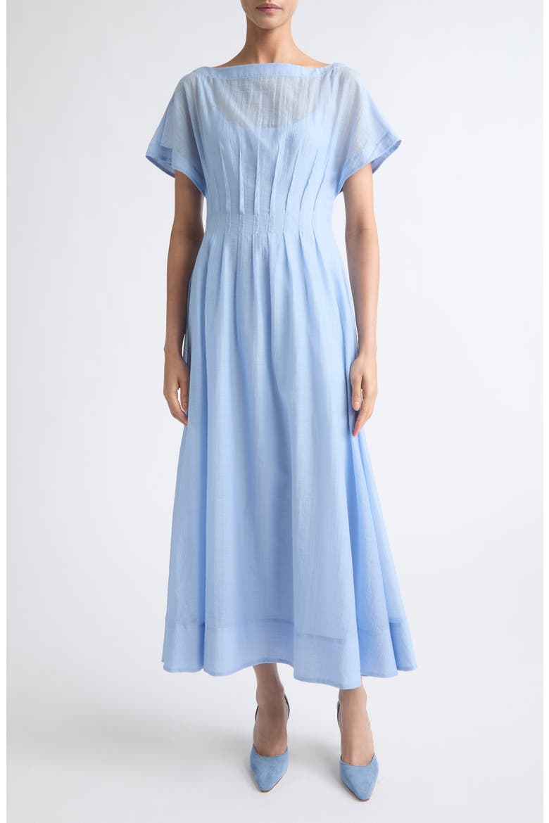 Textured Gauze Midi Dress, Main, color, BLUEBELL
