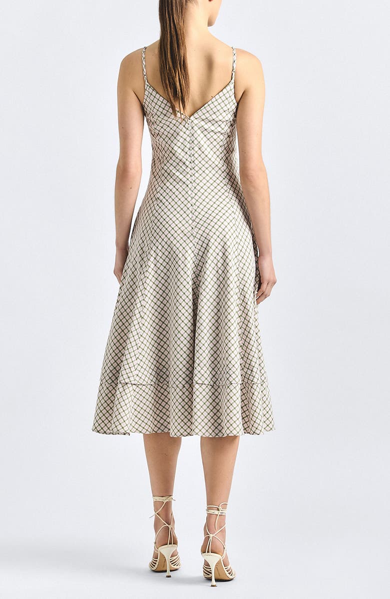 Derek Lam 10 Crosby Sable Plaid Cotton Blend Dress, Alternate, color, Army Green Plaid