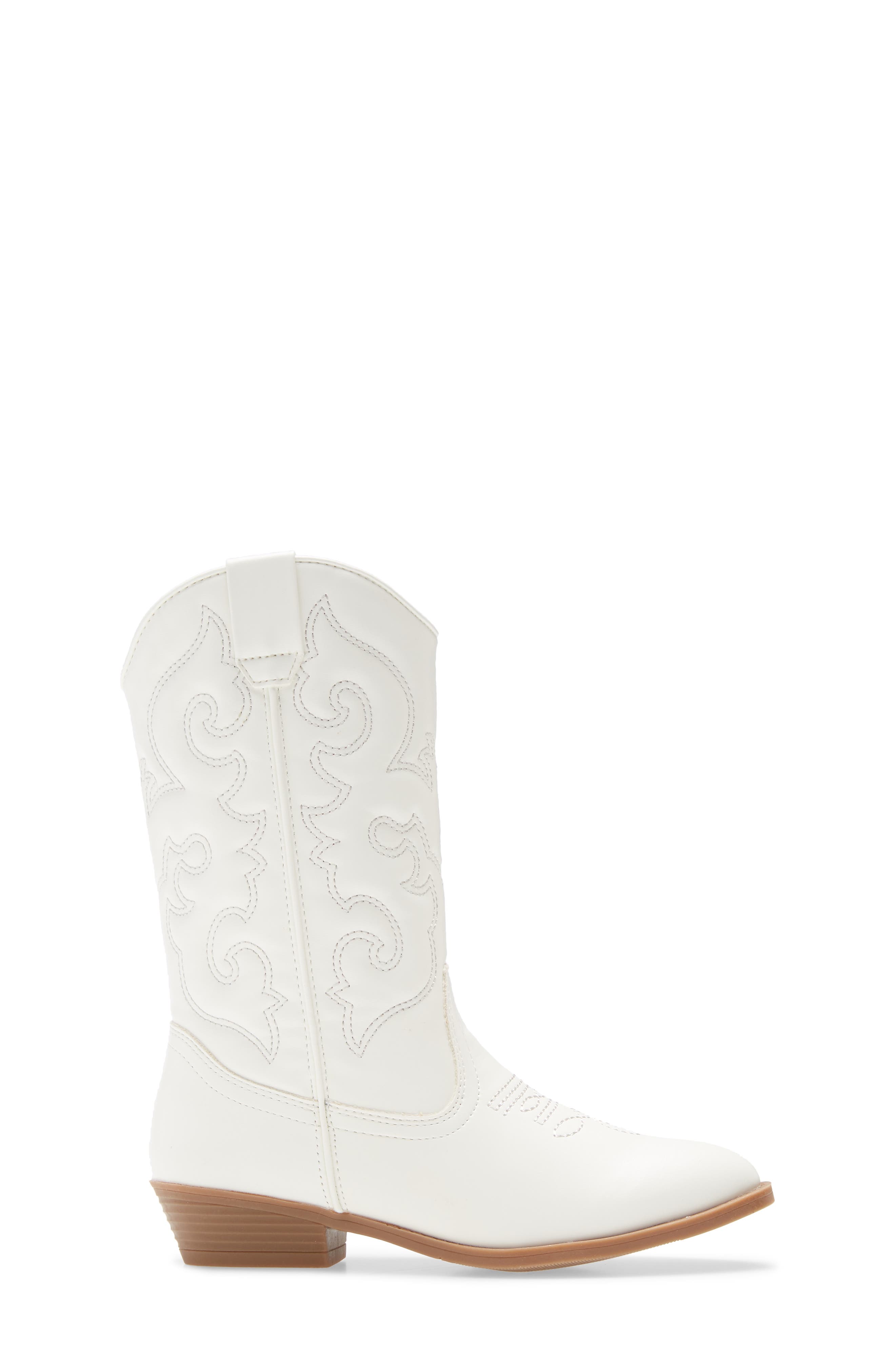 Cowboy Boot, Alternate, color, WHITE FAUX LEATHER