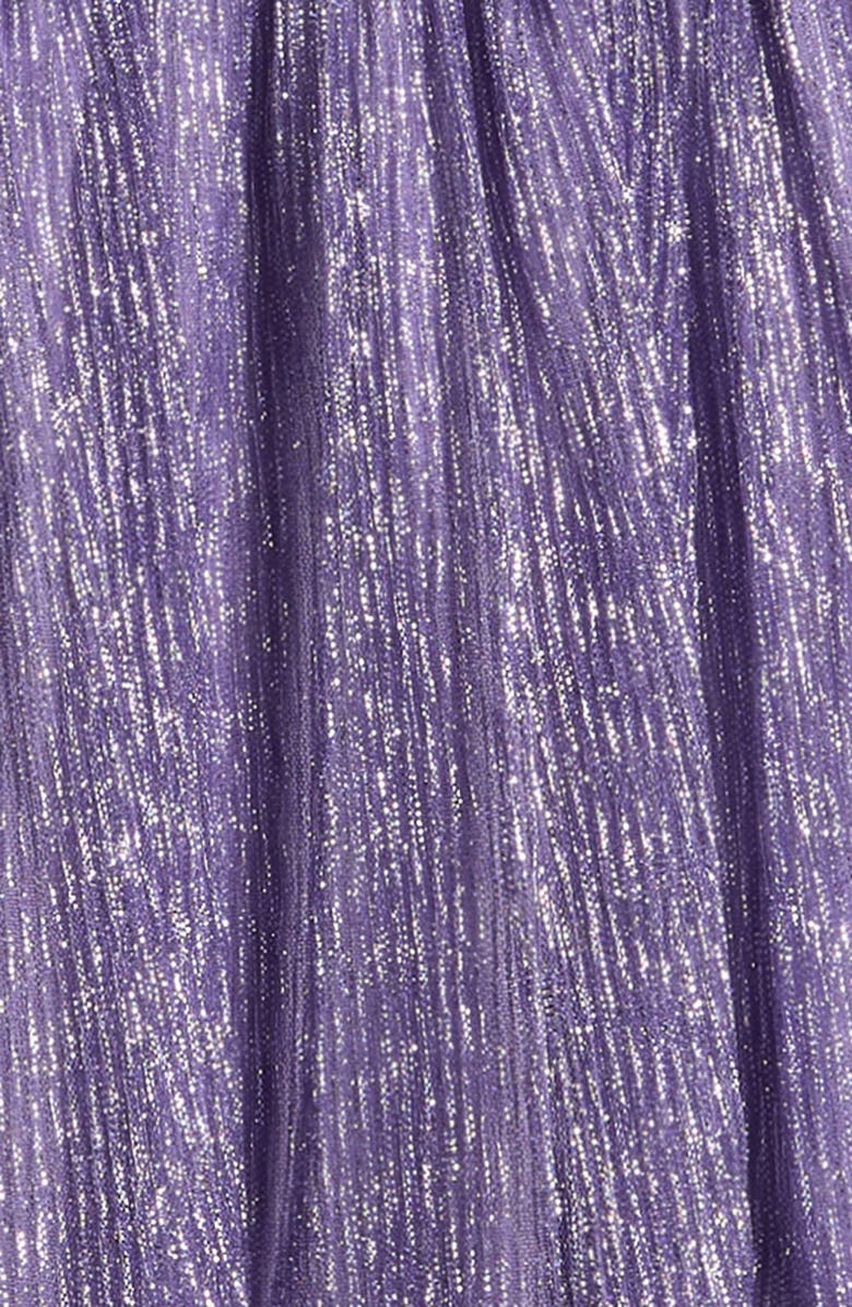 Zunie Kids' Flutter Sleeve Plissé Party Dress, Alternate, color, Lilac