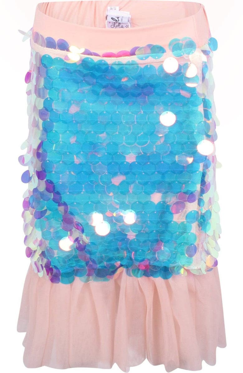 Lola + The Boys Paillette Ruffle Mermaid Coverup, Alternate, color, 