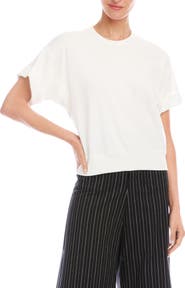 Karen Kane Cuffed Sleeve Rib T-Shirt