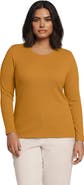 Lands' End Plus Size Long Sleeve Micro Rib T-Shirt