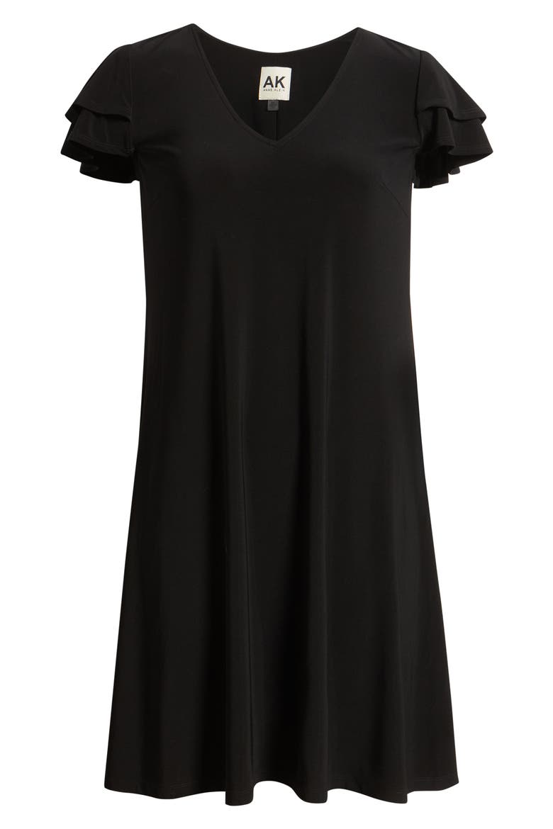 Flutter Sleeve Shift Minidress, Alternate, color, ANNE BLACK