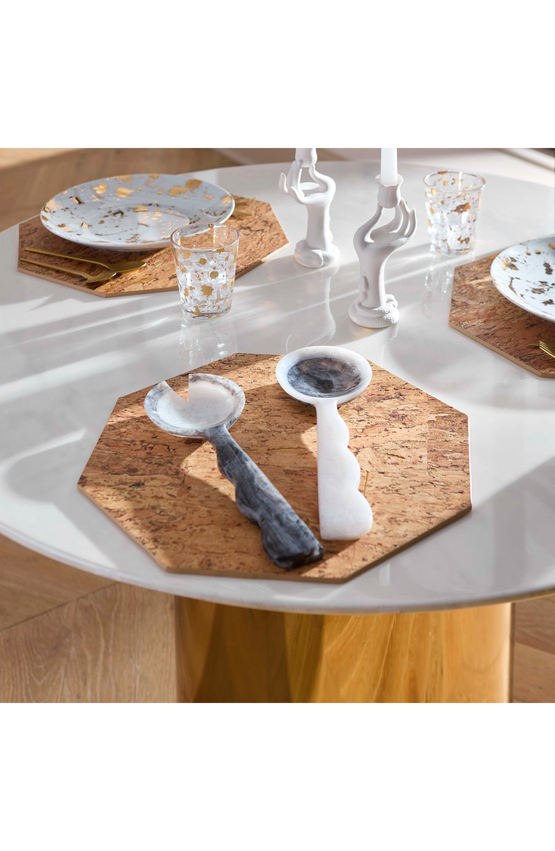 Jonathan Adler Mustique Ripple Salad Serving Set, Alternate, color, Black / White Marble