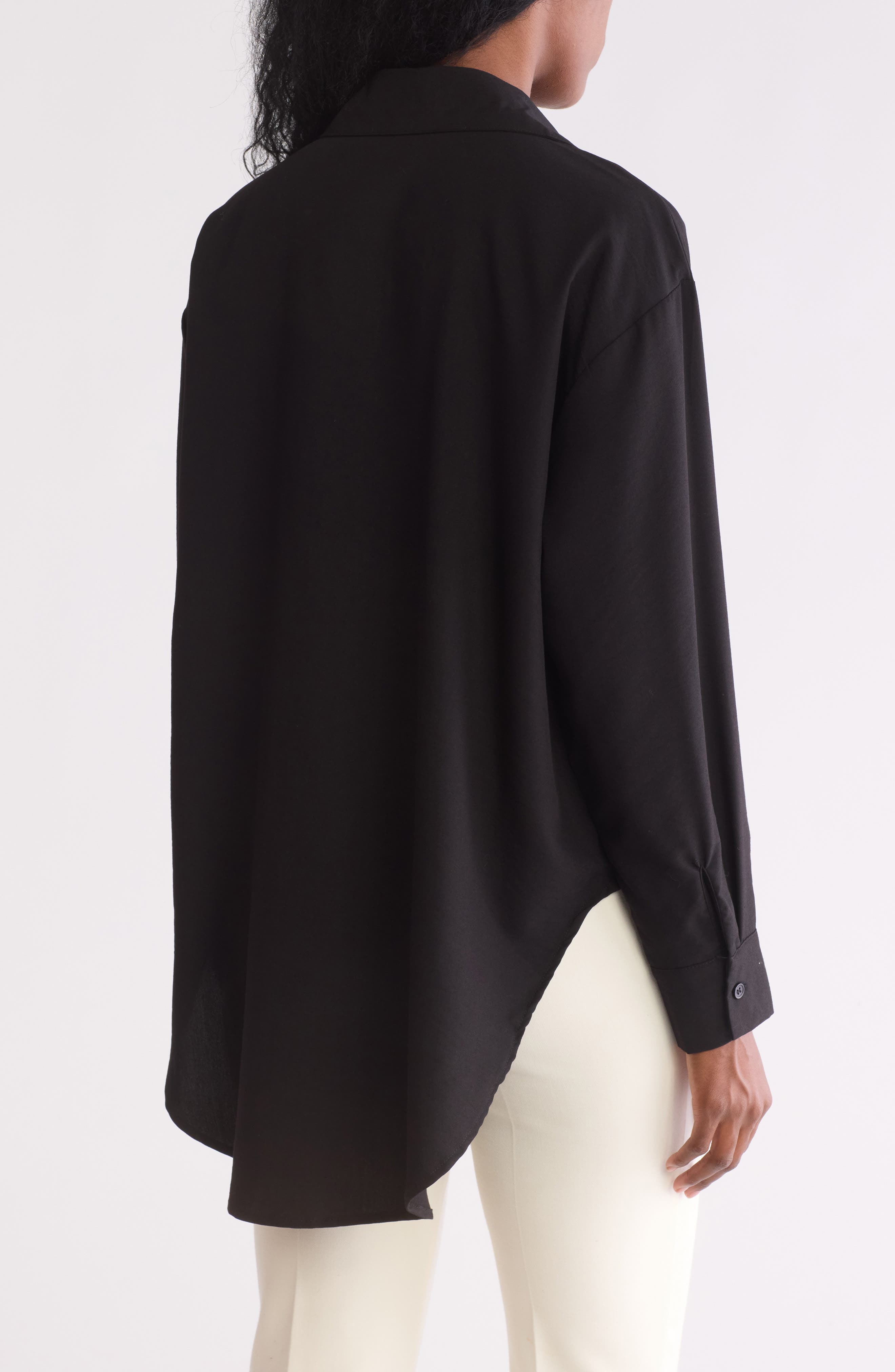 Oversize High-Low Button-Up Shirt - image 2