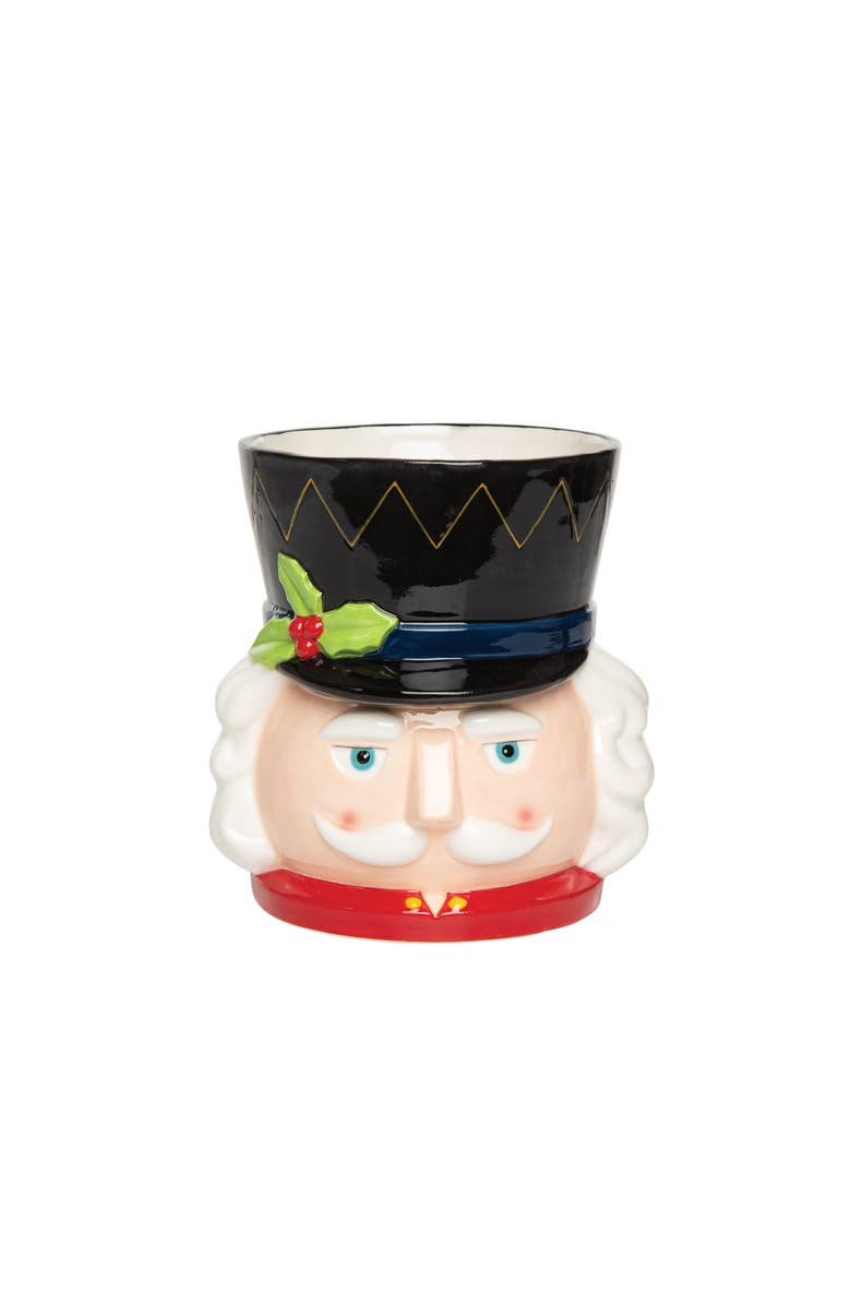 Gallerie II Christmas Nutcracker Dolomite Weighted Kitchen Utensil Crock Holder 7.63", Main, color, Red