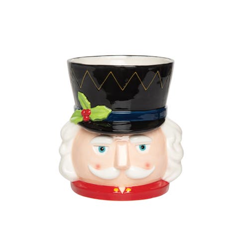 Christmas Nutcracker Dolomite Weighted Kitchen Utensil Crock Holder 7.63"