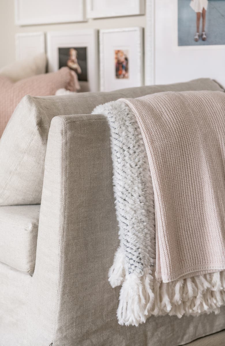 Rachel Parcell Metallic Detail Knit Throw Blanket, Alternate, color, 