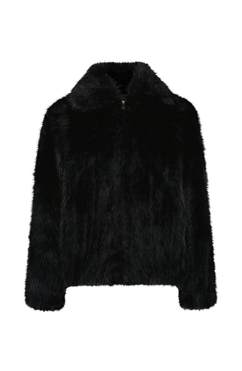 The Noli Shop Dani Faux Fur Coat, Alternate, color, Black