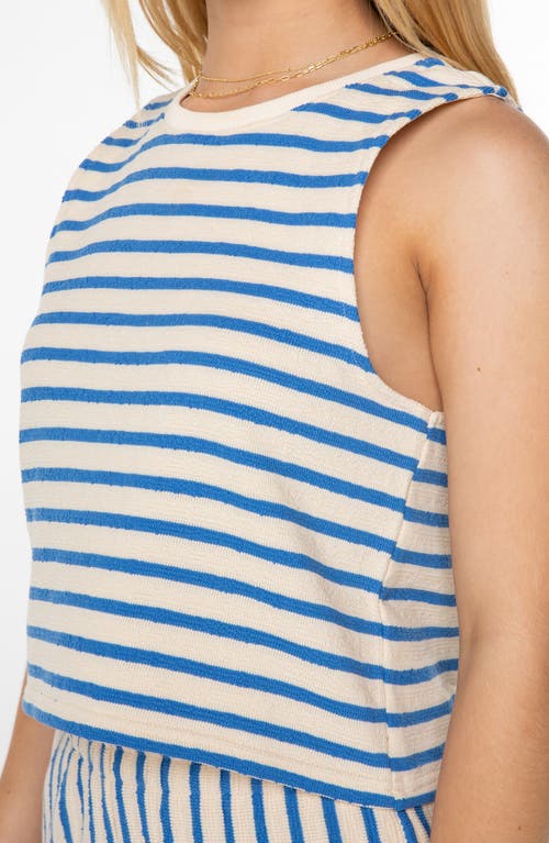 Roxy Java Stripe Cotton Terry Tank In Blue