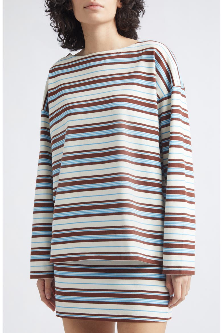 Nadine Striped Cotton Top, Alternate, color, CHOCOLATE MULTI STRIPE