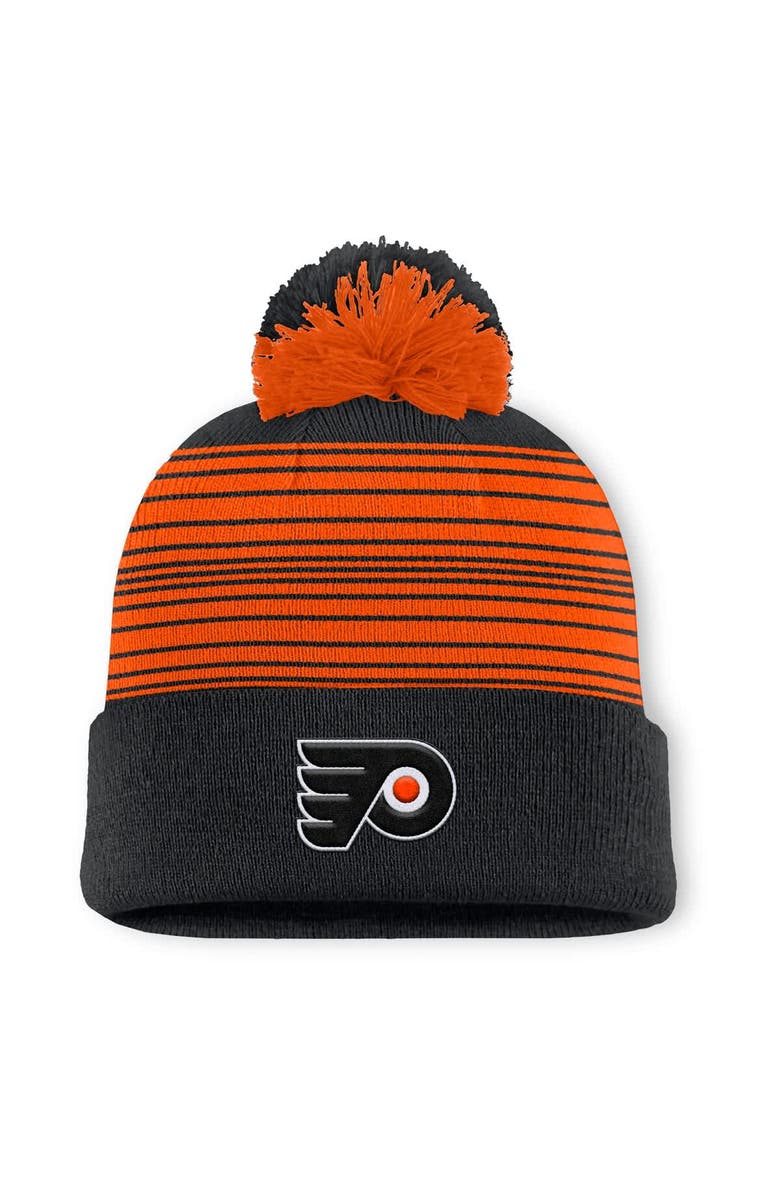 FANATICS Men's Fanatics  Black Philadelphia Flyers Fundamental Spirit Cuffed Pom Knit Hat, Main, color, Black