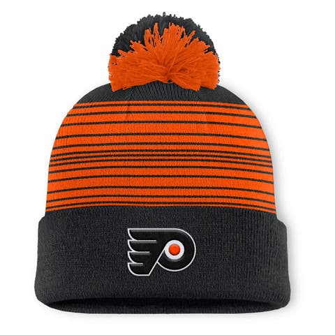 Men's Fanatics  Black Philadelphia Flyers Fundamental Spirit Cuffed Pom Knit Hat