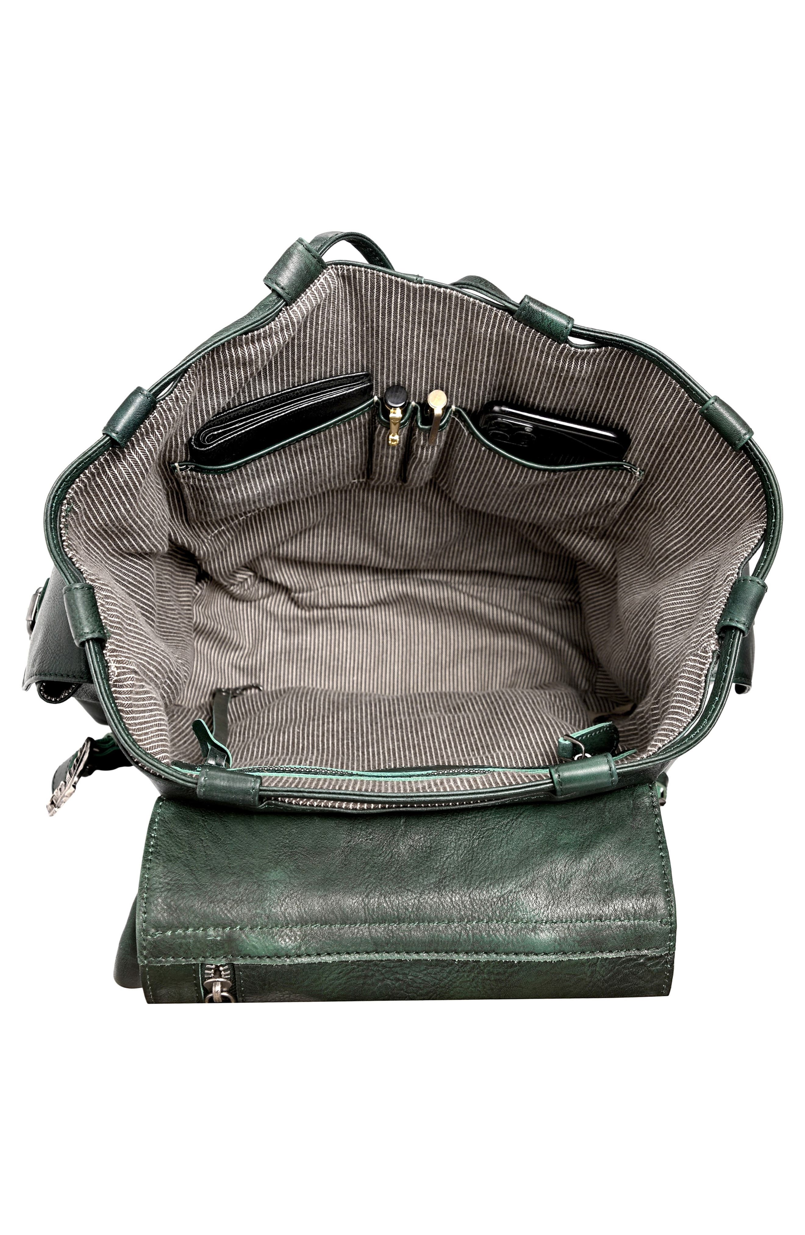 OLD TREND Bryan Leather Backpack, Alternate, color, Vintage Green