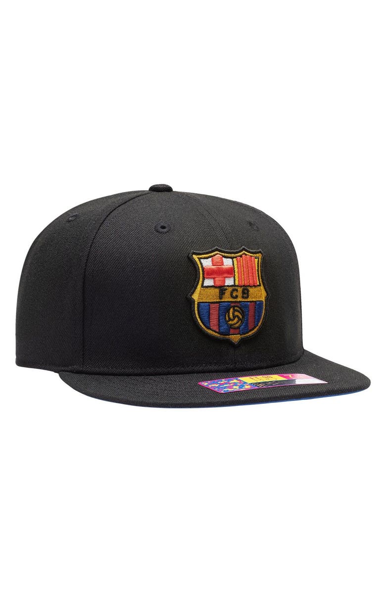 FAN INK Men's Black Barcelona Draft Night Fitted Hat, Alternate, color,