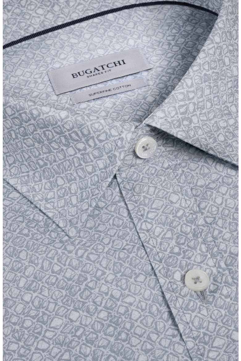 Julian Shaped Fit Geo Print Cotton Button-Up Shirt, Alternate, color, SHARK