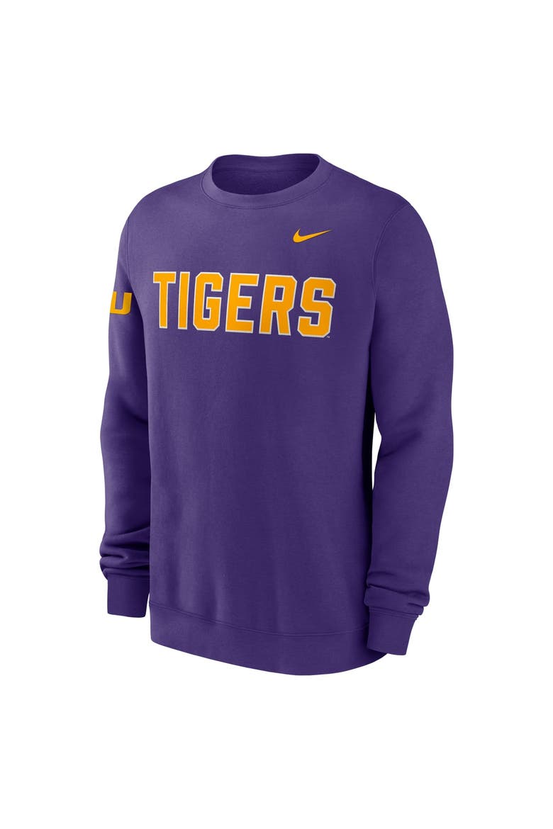 Men's Nike Purple LSU Tigers 2026 Sideline Club Sweatshirt, Alternate, color, Purple