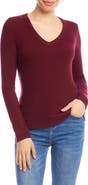 Karen Kane Rib V-Neck Long Sleeve Top