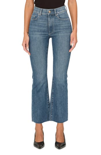 Dl1961 Bridget Instasculpt Raw Hem Ankle Bootcut Jeans In Blue