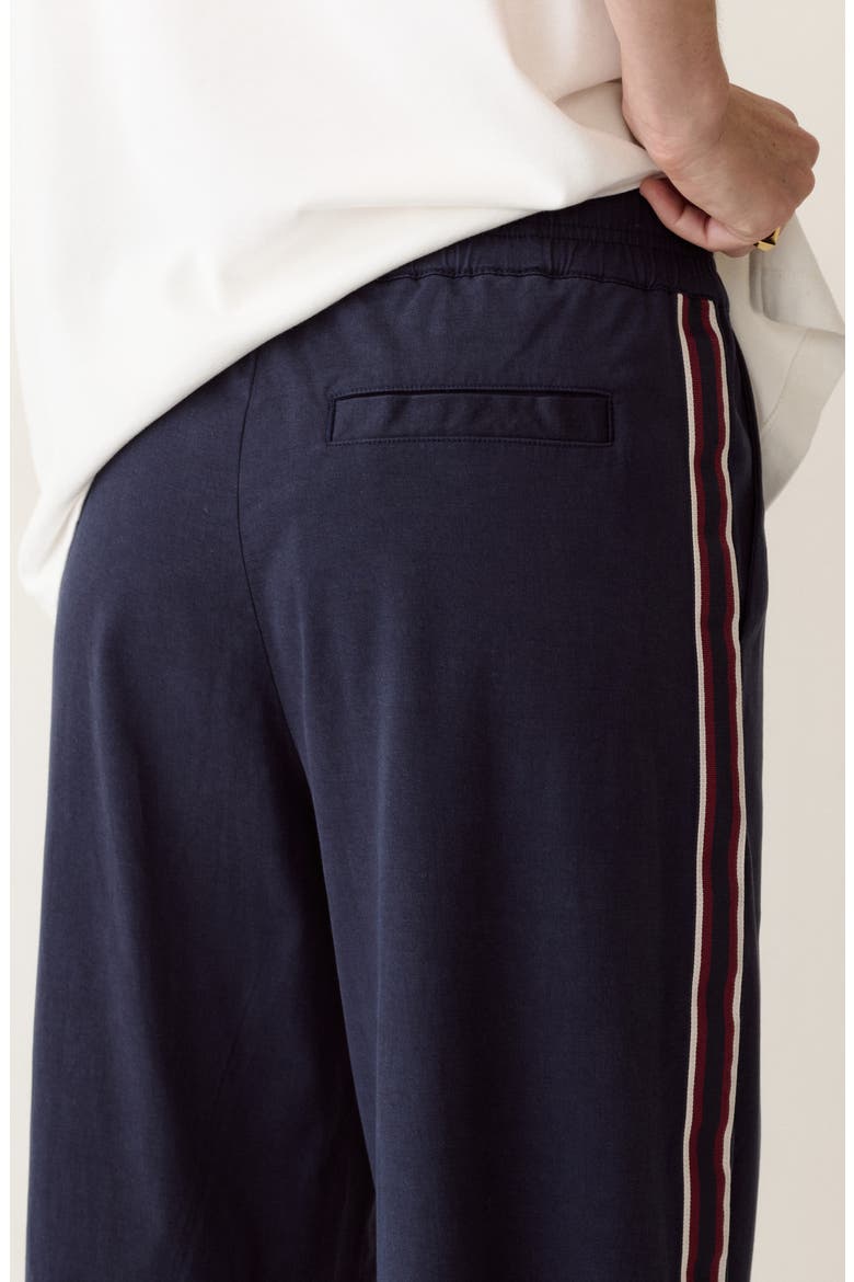 Allison Pull-On Wide Leg Side Stripe Pants, Alternate, color, NAVY