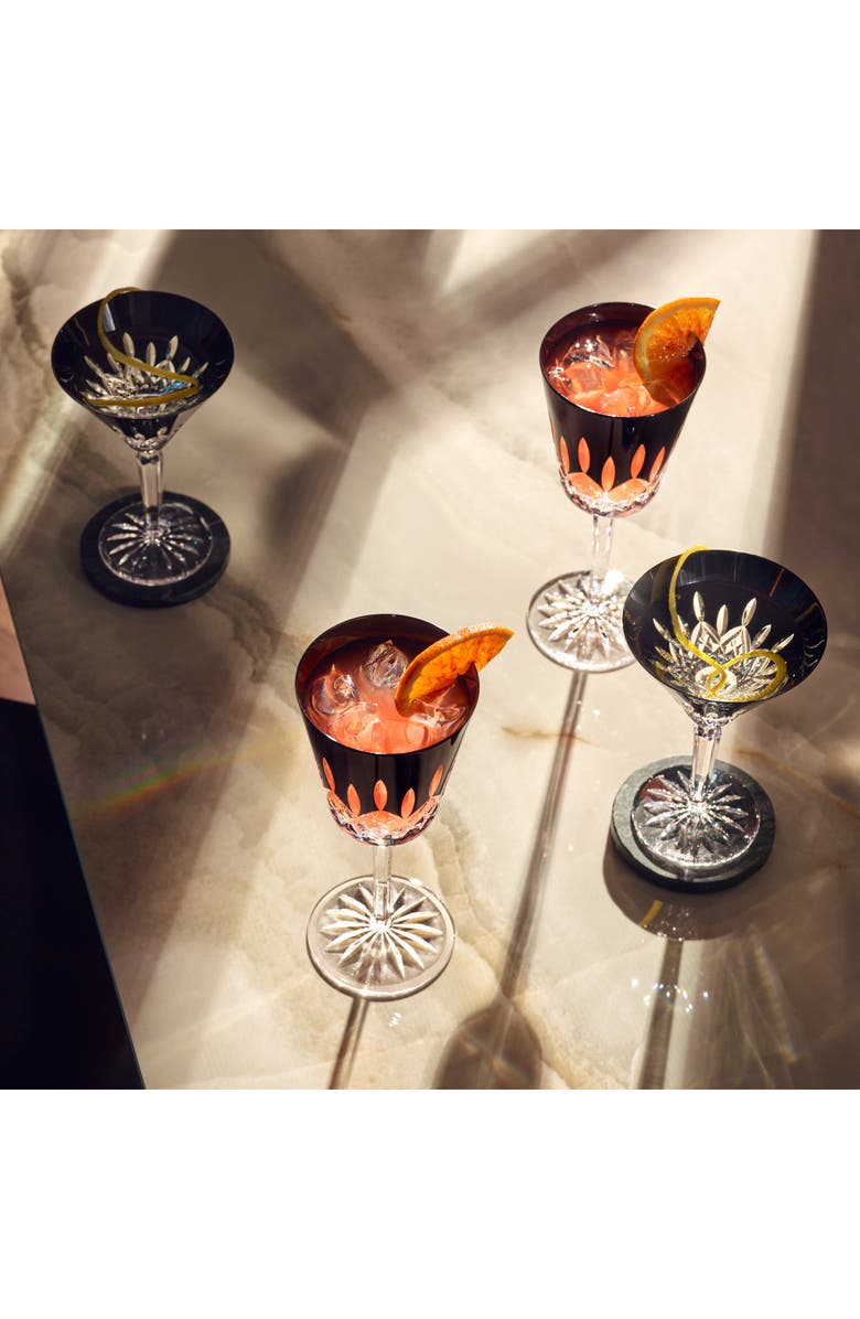 Waterford Lismore Diamond Set of 2 Black Lead Crystal Martini Glasses, Alternate, color, Crystal